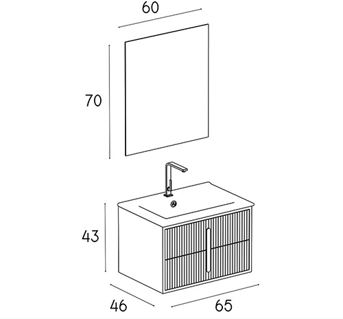 کابینت روشویی پی وی سی مدل D-6022